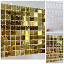 16pcs Champagne Shimmer Wall Backdrop 3D Sequin Panel Backdrop Art Wall Backgroud Cloth Wedding Birthday Party Backdrop Decor