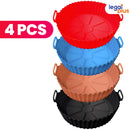 Kit 5 Forma De Silicone Para Air Fryer Forno Microondas Fritadeira Assadeira Reutilizável Antiaderente Flexível