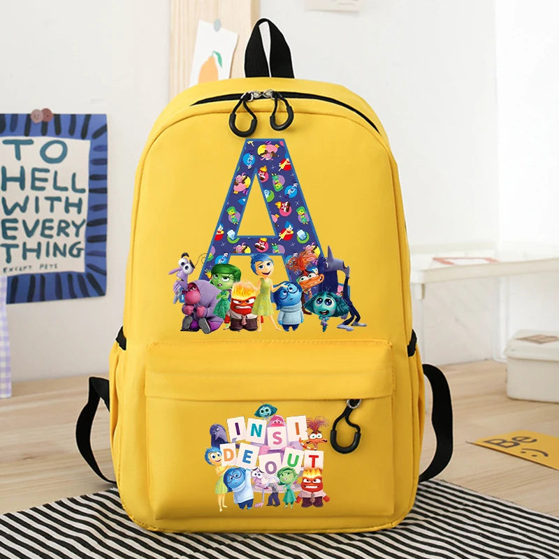 New Inside Out 2 School Bags Cartoon Letter Printed Kids Backpack Large Capacity Children School Backpack Boys School Supplies