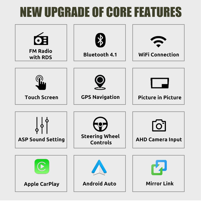 ESSGOO 9" Android 14 Display Car Stereo Radio GPS Navigation For Hyundai ix35 2009-2015 Carplay Android Auto SWC USB Wifi BT FM