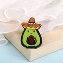 New Cartoon Avocado Enamel Pins Cute Fruit Brooches Women Men Jeans Coat Lapel Pin Badge Jewelry Gift for Friend Wholesale Pins