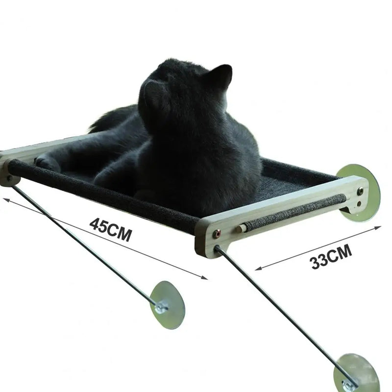 Durable Cat Bed Foldable Cat Hammock with Strong Load Capacity Detachable Suction Cup Cat Nest A Window View Cat for Balcony