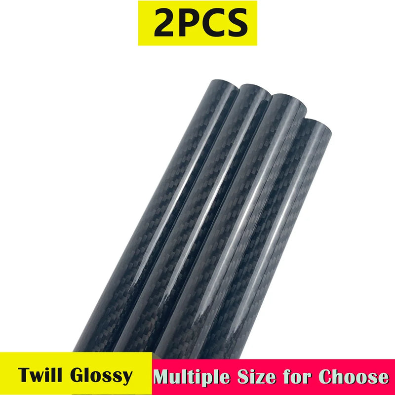 1/2Pcs 3K Twill Glossy Carbon Fiber Tube High Composite Hardness DIY Japan Material Pipe Length 500mm RC Airplane Accessories