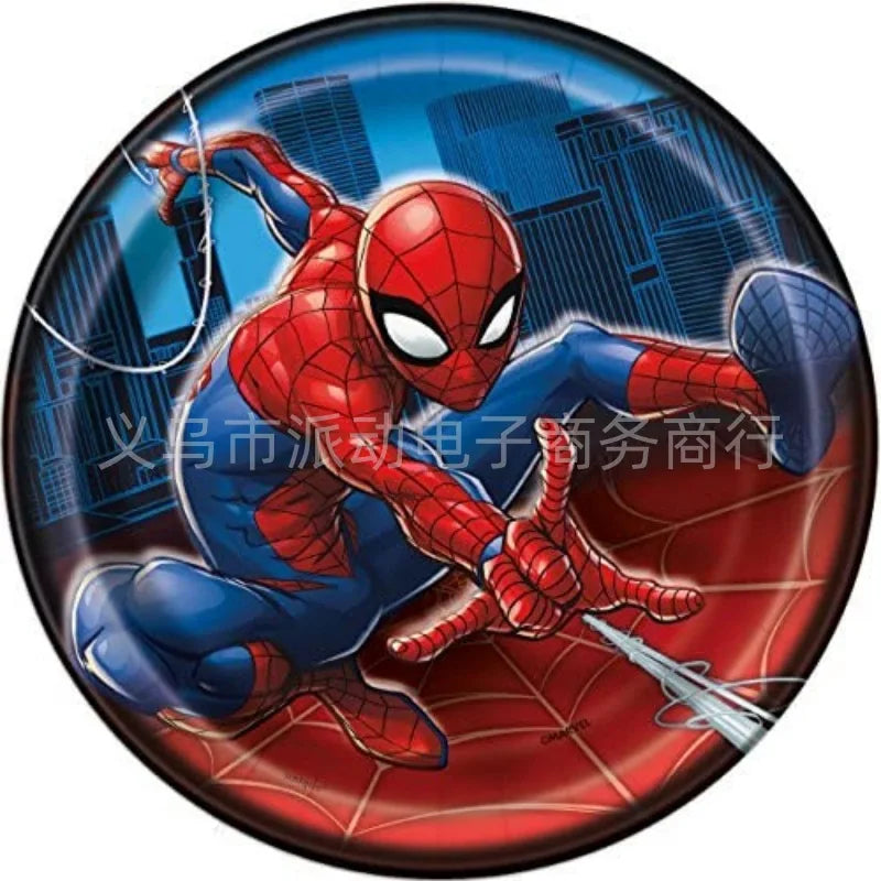 Spiderman Birthday Decorations New Spiderman Aluminum Film Balloon Disposable Tableware Party Plates Straw Supplies Baby Shower