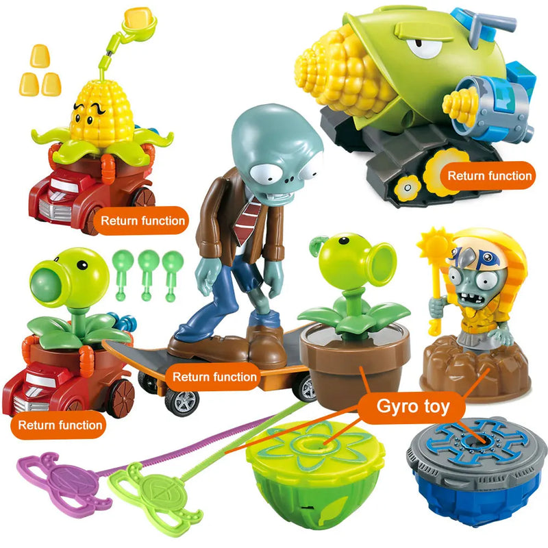 PLANTS VS ZOMBIES 2 PVZ Toys Complete Set Of Boys Anime Figure Combat gyro Children's Dolls Kids Birthday Toy Gifts