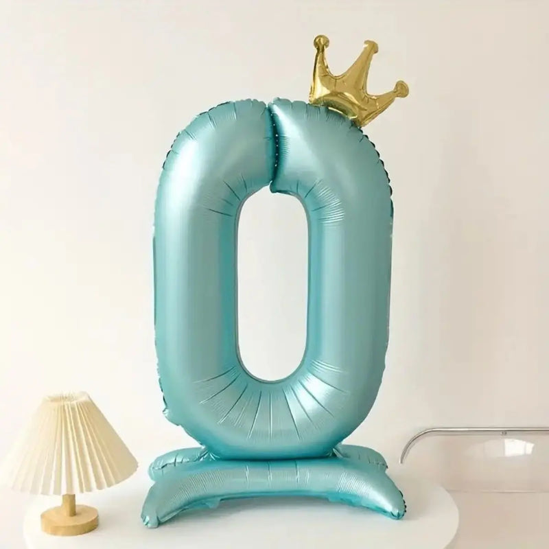42INCH Blue Crown Number Stand Foil Balloon Large 0-9 Digital Birthday Balloons Wedding Party Gathering Decor Supplies Kids Gift