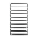 10-Tier Dustproof Shoe Rack Organizer - Black Closet Storage Cabinet for Space-Saving Shoes
