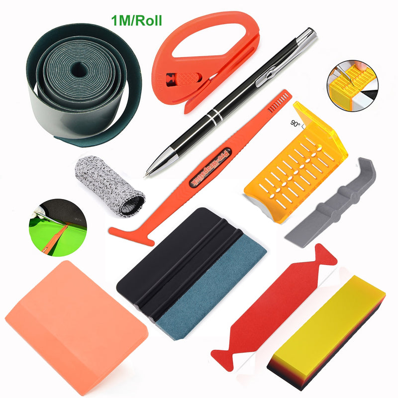 FOSHIO Vinyl Film Car Accessories Wrap Tools Kit Carbon Sticker Installing Rubber Scraper Window Tinting Magnet Squeegee Knife