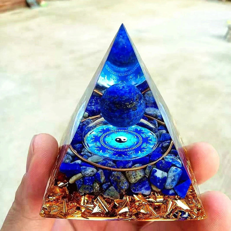 6cm orgonite Crystal Pyramid Chakra Spiritual Orgone Pyramid And Generator With Emf Protection For Reiki Healing