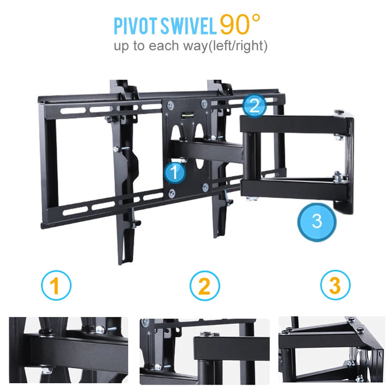 Corner TV Wall Mount Tilt and Swivel TV Bracket Full Motion TV Mount Holders for 32-65 inch LCD LED Plasma Flat Screens