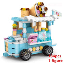DIY Architecture Store Street View Food House Building Blocks Kit Girls Bricks Classic Movie Model Kids Toys For Children