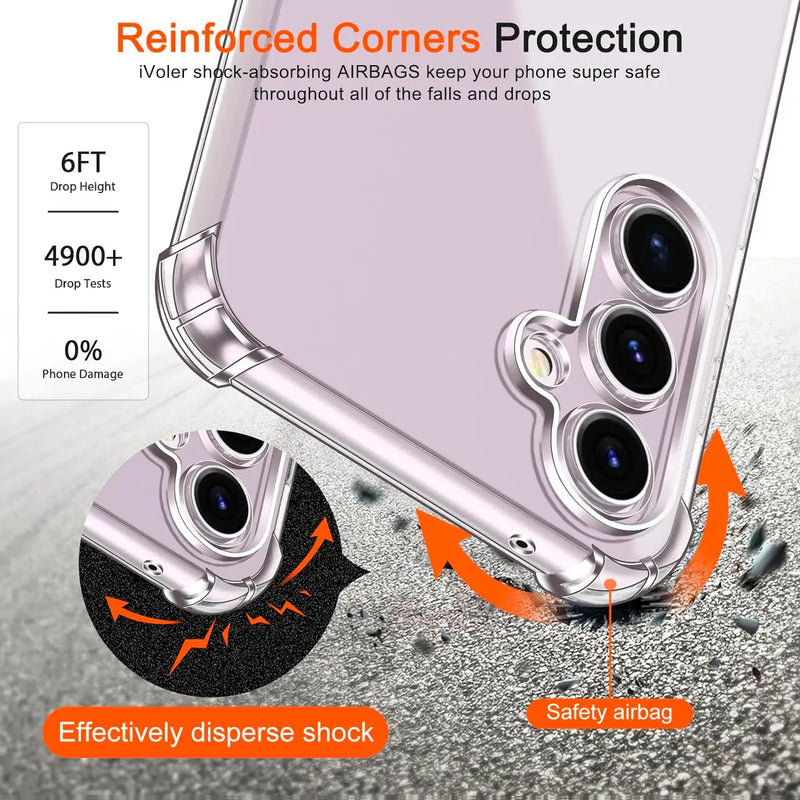 Thick Shockproof Silicone Clear Phone Case For Samsung Galaxy S23 FE S23+ S22 Ultra S22+ M54 M53 5G Protection Case Back Cover