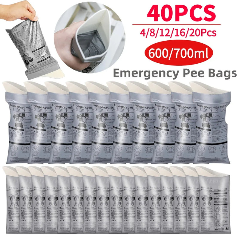 4-40Pcs Mini Urine Bags 600/700ml Car Outdoor Emergency Travel Mini Mobile Toilet Portable for Female Baby Male Vomiting Bags