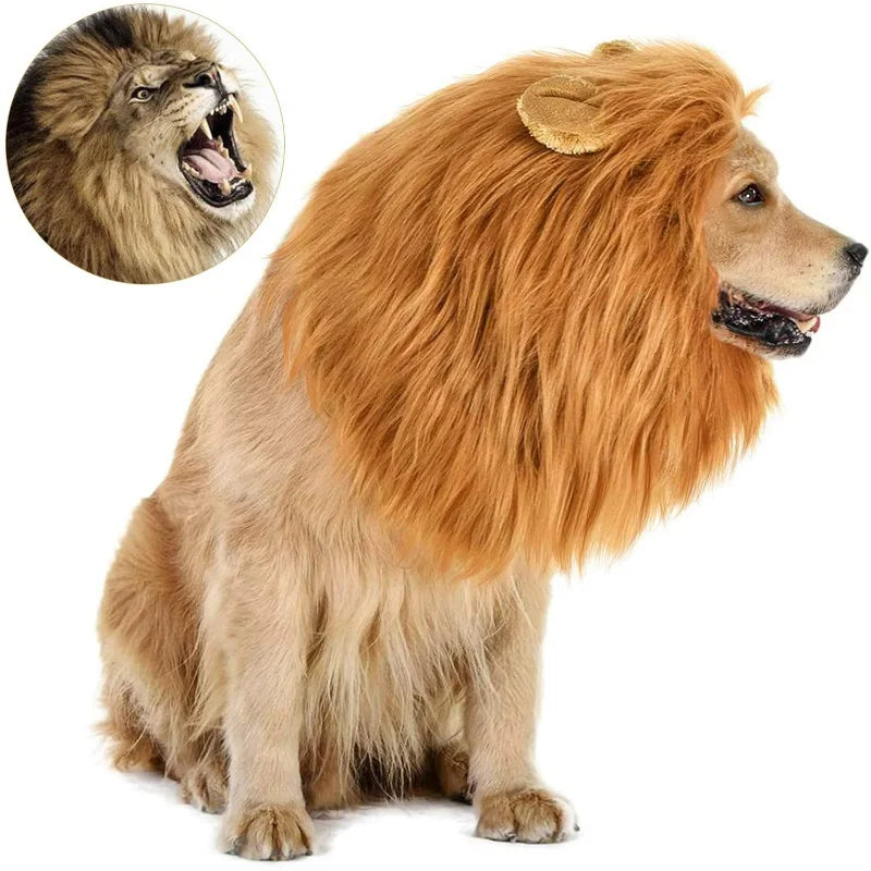 Funny Pet Hat Lion Mane Dog Cat Cosplay Dress Up Puppy Halloween Christmas Pet Supplies Lion Wig Costume Party Decoration