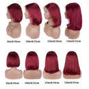 7x5 Glueless Wig Human Hair 99J Burgundy 13x4 Bob Straight Pre Plucked Human Hair Wigs Transparent Pre Cut Bob Wig Human Hair