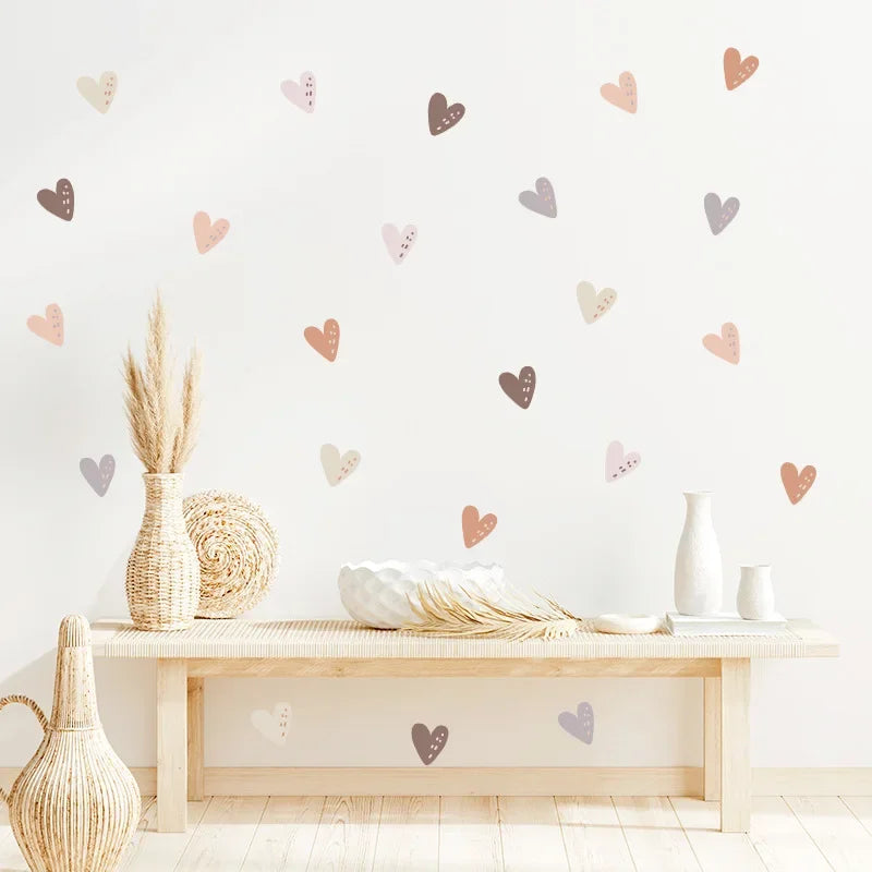 Boho Hearts Creative Wall Sticker For Children Baby Girls Boys Room Nursery Wall Art Decals Vinyl Mural Kids Bedroom Home Decor