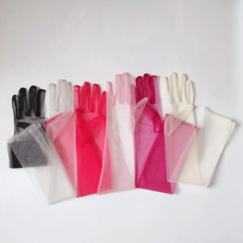 New Gloves for Women Dress 55cm Sheer Mesh Gloves Sexy Thin Elbow Long Gloves Wedding Accessory Anti-UV Cycling Driving Mittens