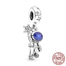 Celestial Shooting Star Heart Double & Blue Hot Air Balloon Dangle Charms Beads Fit Original Pandora Silver 925 Bracelet Jewelry
