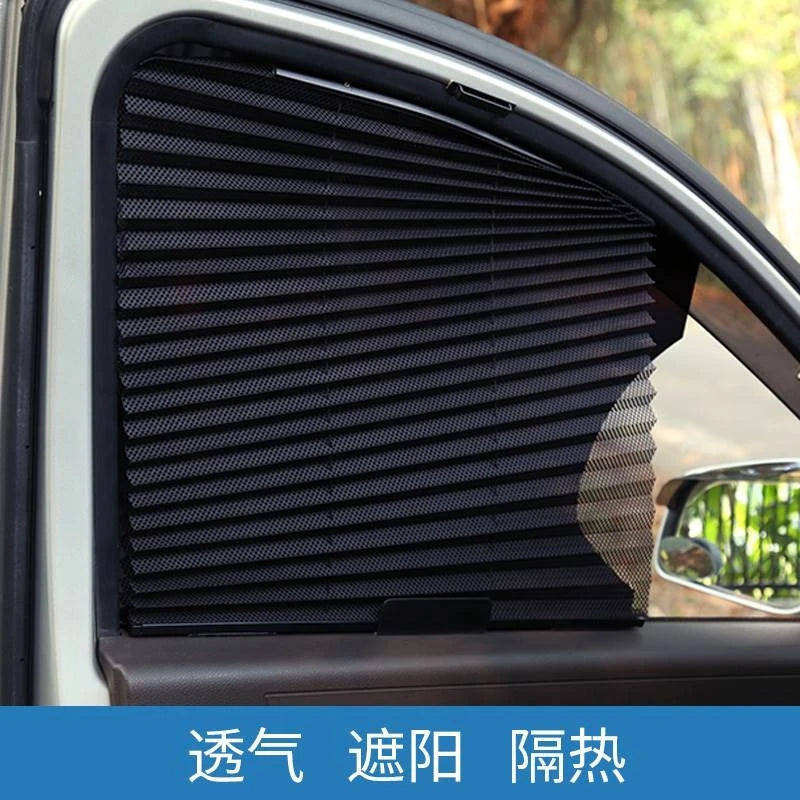 1PCS Car Side Folding Sunshade Retractable Car Front/Rear Window Sunshades Mesh UV Protect Curtain Foldable Auto Truck SunShield