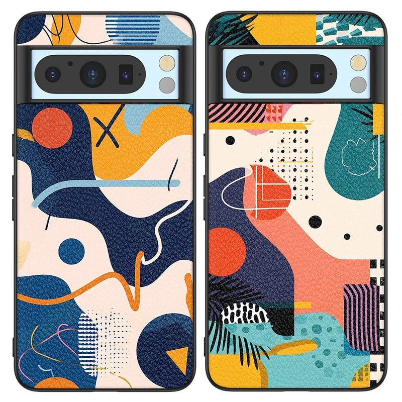 Back Cover Leather Case for Google Pixel 4 XL 4A 5 5A 5G 6 Pro 6A 7 Pro 7A 8 Pro 8A High Quality with Color Graffiti Pattern