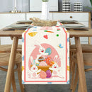 2025 Easter Rabbit Table Runner Linen Bunny Dining Table Cloth Placemat Spring Holiday Happy Easter Decoration For Home Kitchen