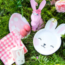 8pcs Easter Bunny Egg Paper Plates Rabbit Ear Shape Cups Happy Easter Party Tableware Birthday Party Baby Shower Decor Supplies
