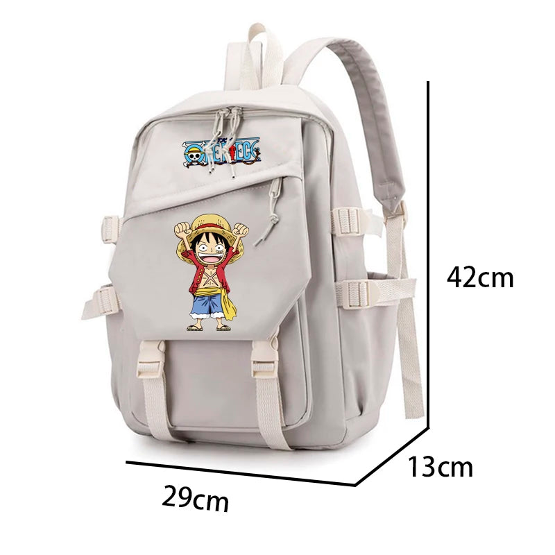 Bandai Anime One Piece Backpack Children Girl Black Schoolbag Kawaii Student School Bag Women Travel Bags Gifts Back To School