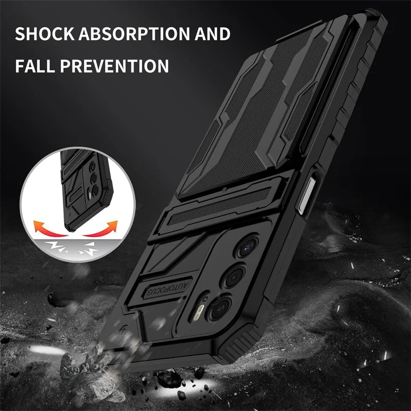 For OPPO A15 A15s A16 A16S A54s Case Armor Shockproof Stand Holder Protection Cover For OPPO A54 A74 4G With Card Slot Cases