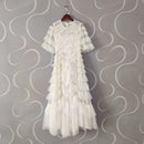 Quality Brand Designer Summer Holiday Layers Ruffles Cake Dress Women Long Maxi Prom Dresses Evening Midi Tulle Vestidos