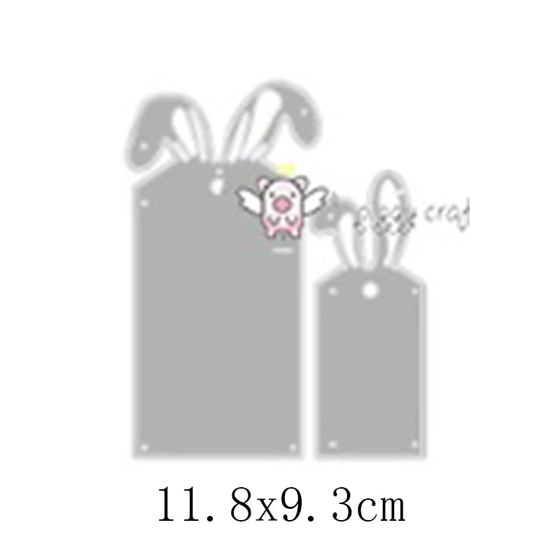 Piggy Craft metal cutting dies cut die mold Easter Bunny Tag Scrapbook paper craft knife mould blade punch stencils dies