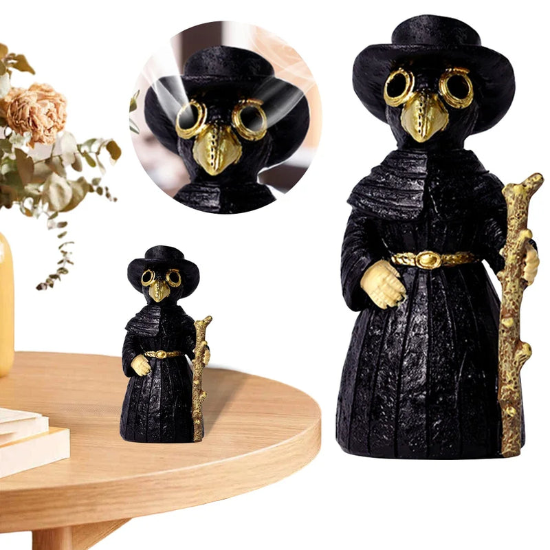 Incense Burner Desktop Resin Ornament Plague Doctor Incense Burner Gnome Decor for Home Decoration Unique Gifts for Women Men