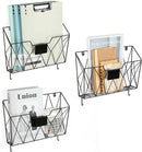 Hanging Wall File Holder Wall Mount Home Metal 3 Pockets Mail Organizer w/Hooks