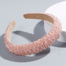 Full Crystal Luxury Hair Accessories Hairbands Sparkly Padded Rhinestones Headbands Headdress Black White Pink Women Headband