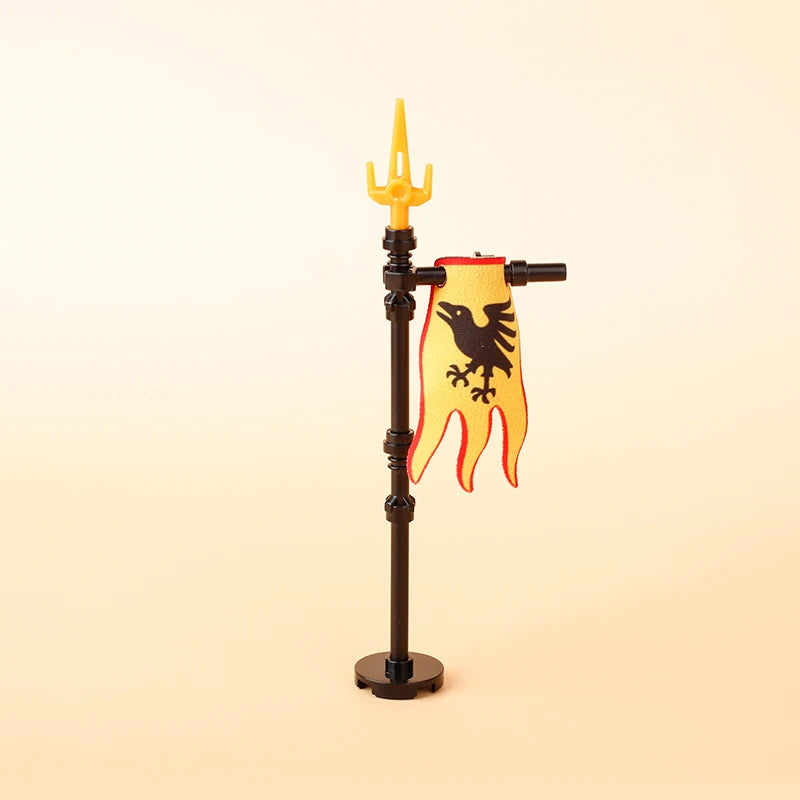 Medieval Castle Knight Figures Flag Building Blocks Ancient Holy Rome Military Army Soldier Weapons MOC Accessory Bricks Kid Toy