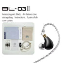 BLON BL03 II 10mm Dual-Chamber Dynamic Driver IEM Hifi Music Earphones with 0.78mm 2-Pin Detachable Cable Compatibility