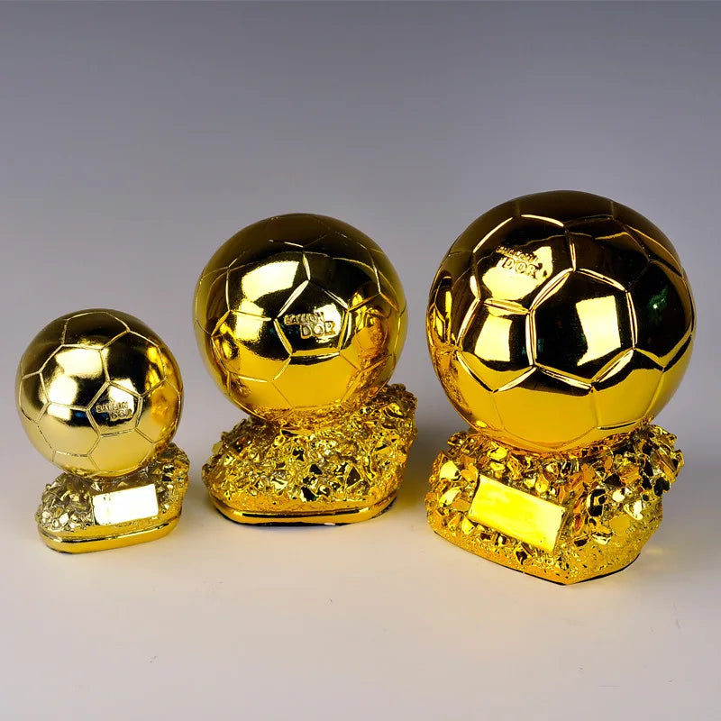 Golden Ball Football Cup Football Trophy Office Decoration with Electroplated Technology Football Cup Resin Gift Memorabilia