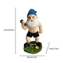 Cute Creative Naughty Gnome Dwarf Garden Decor Statue Old Man Fairy Ornament Easter Dumbbell Weightlifting Gnome Sculpture