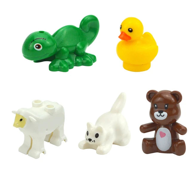 MOC City Animal Zoo Fram Accessories Building Block Figures Goat Sheep Eagle Owl Panda Parrot Seagull Penguin Bricks Toy Gift