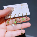 New Design 6pcs/Set Cartoon Animal Huggie Hoop Earrings for Women Girls Fashion Party Gift Jewelry