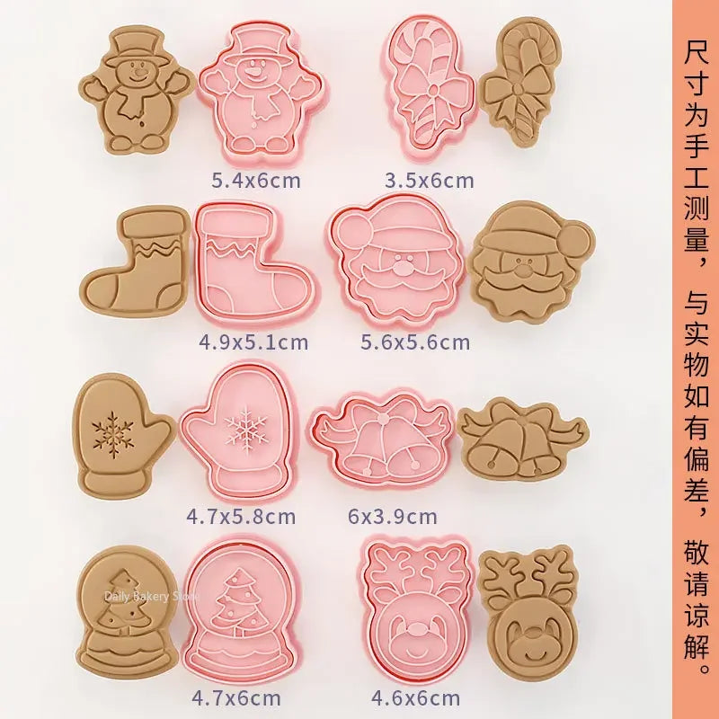 Multiple Sets DIY Cake Decorating Tools Christmas Cookie Cutters Cartoon Biscuit Mould DIY Fondant Mold Baking Tools for Kitchen