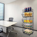 5-Tier Retail Display Rack Black 100kg Total Capacity  Fruit Vegetable Snack Basket for Home, Market/Grocery Use