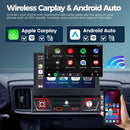 1 din Car Radio Android Carplay Auto Universal 7" IPS Retractable Screen gps Navigation 1Din Android 12 Multimedia Video Player