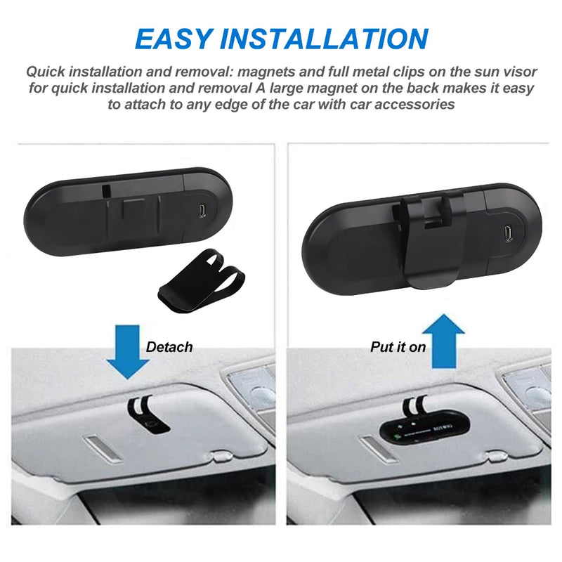 Wireless Bluetooth Car Kit Handsfree Speakerphone Sun Visor Speaker For Phone Auto Bluetooth Audio Receiver Accessories