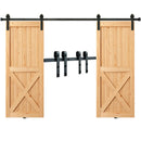 SucceBuy 8/10FT Sliding Barn Door Hardware Kit 330LBS Heavy Duty Barn Door Track Kit for Double Doors W/ Smooth & Silent Pulley