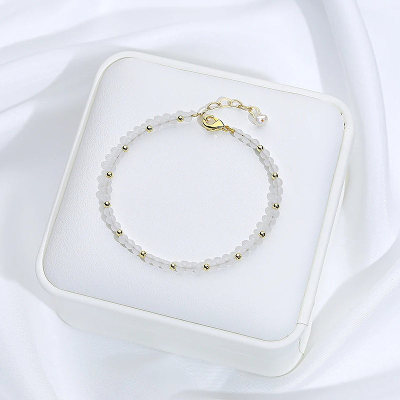 3MM Naturnal Stone Beads Bracelets For Women on Hand Luxury Jewelry Sets  Wholesale Bangle  Party Gift Tourmaline  Handwork