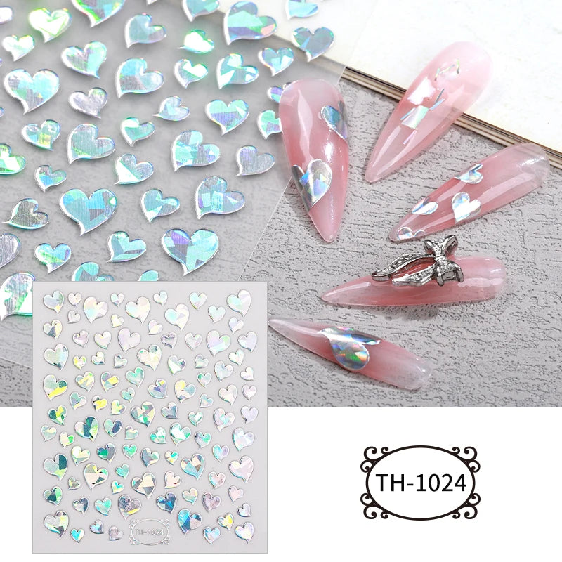 3D Bunny Nail Art Sticker Decals Decorations Easter Egg Design Cute Cartoon Rabbit Flower Nail Stickers Sliders for Manicure