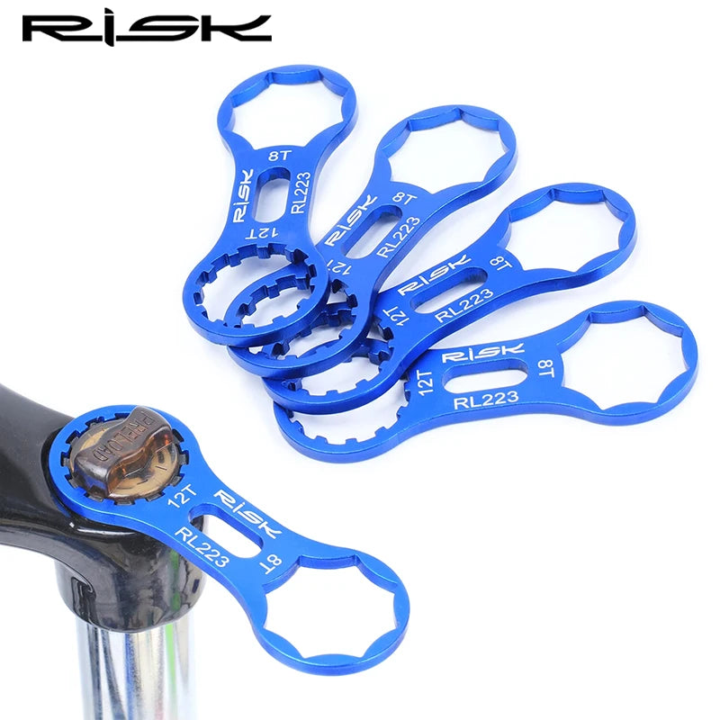 RISK Bicycle Front Fork Removal Tools MTB Road Bike 8T 12T Wrench Suntour XCM XCR XCT RST Front Fork Shock Absorber Repair Tools