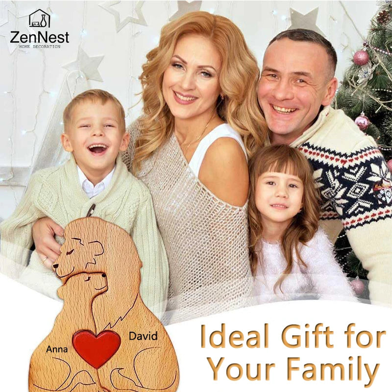 Wooden Family Puzzle Personalized Name Puzzle Wooden Lion Puzzle Art Home Decor Christmas Thanksgiving A warm gift for mom