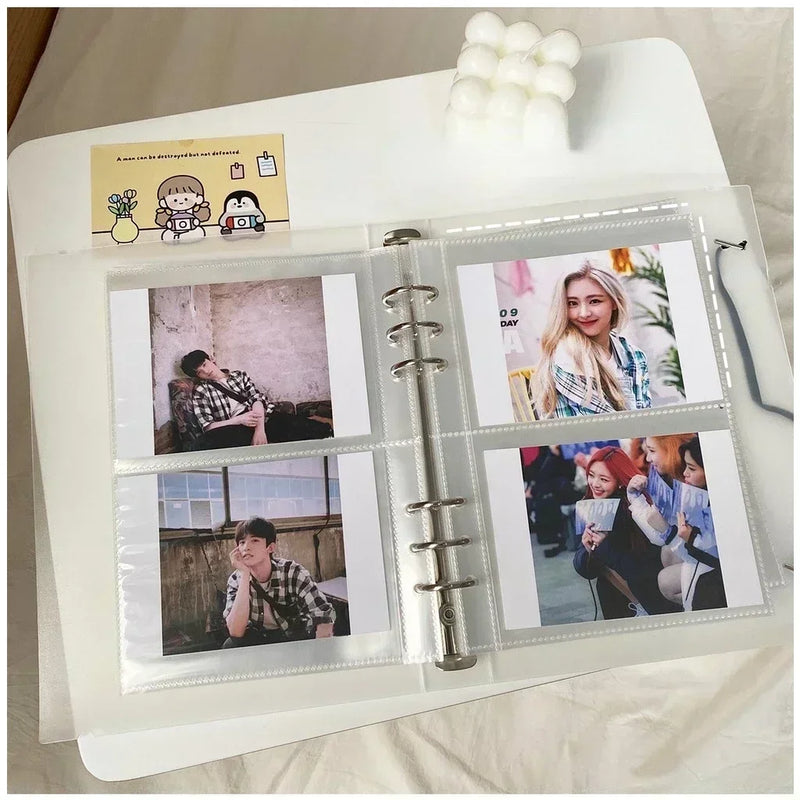 1-4 Grids Multi-Pockets Photo Card Binder Inner Pages A5 Kpop Photocards Sleeves Photo Album Page Protector Cards Sleeve Sheets 