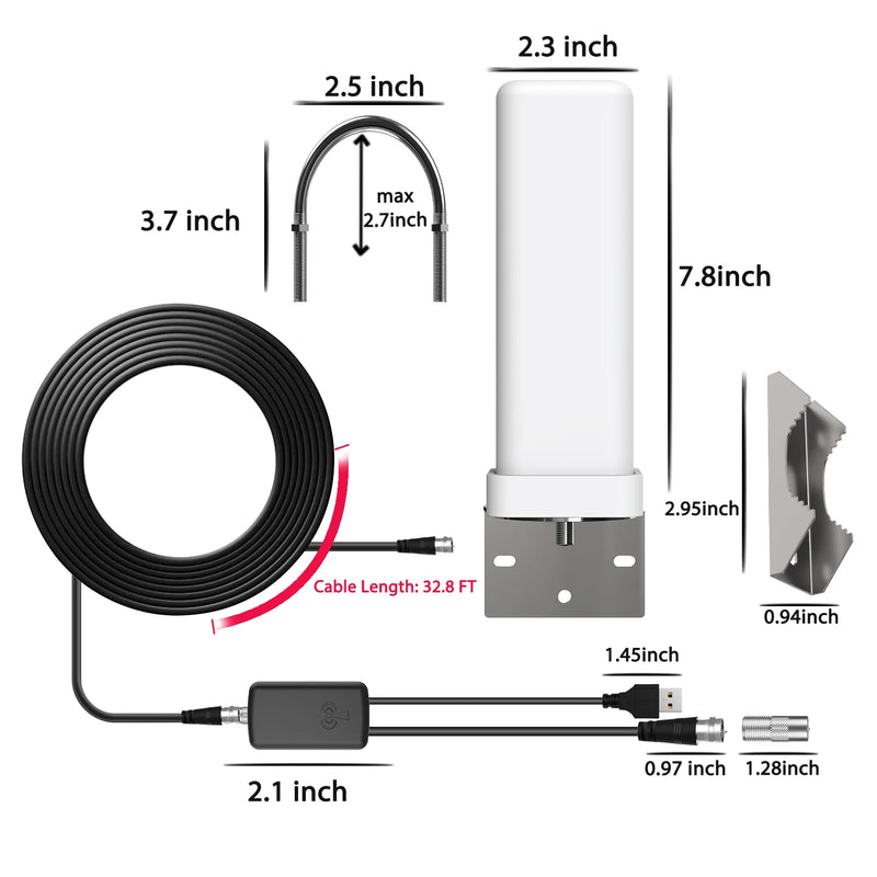 4K Digital HD TV Antenna 35dBi Outdoor Free HDTV Channel 6000 Miles Long Range Signal Amplifier for ATSC/DVB-T/DMB-T/ISDB-T